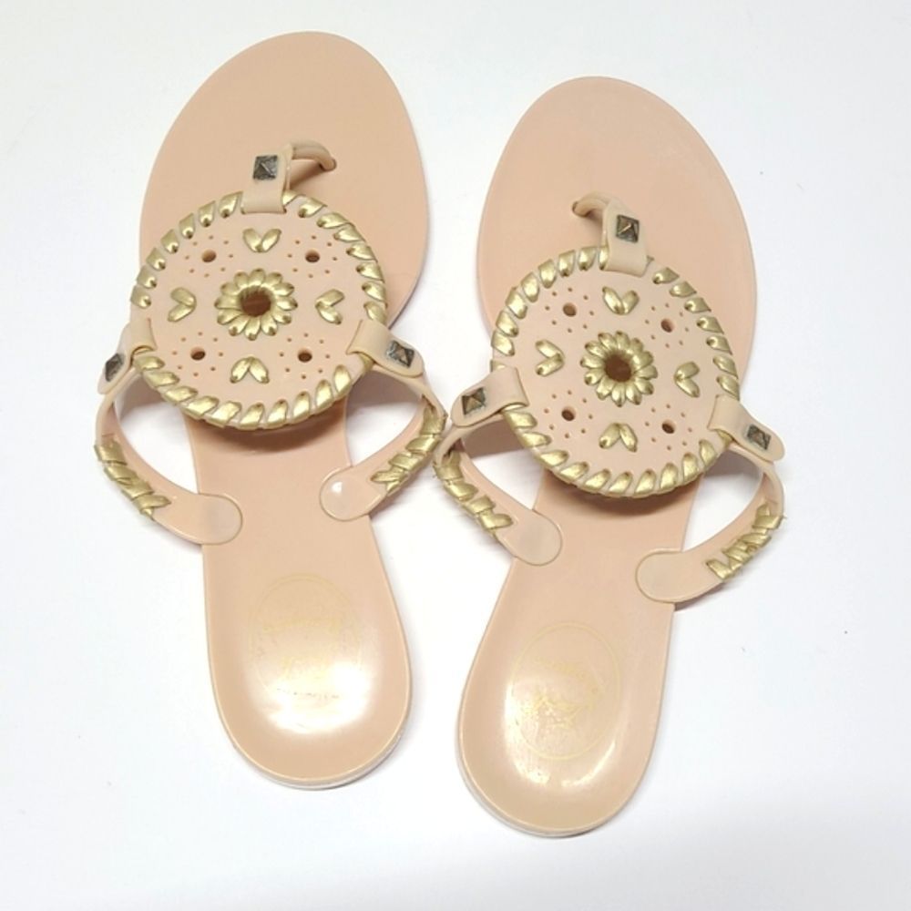 Jack Rogers Georgica Jelly Pink Slip On Sandals Size 8